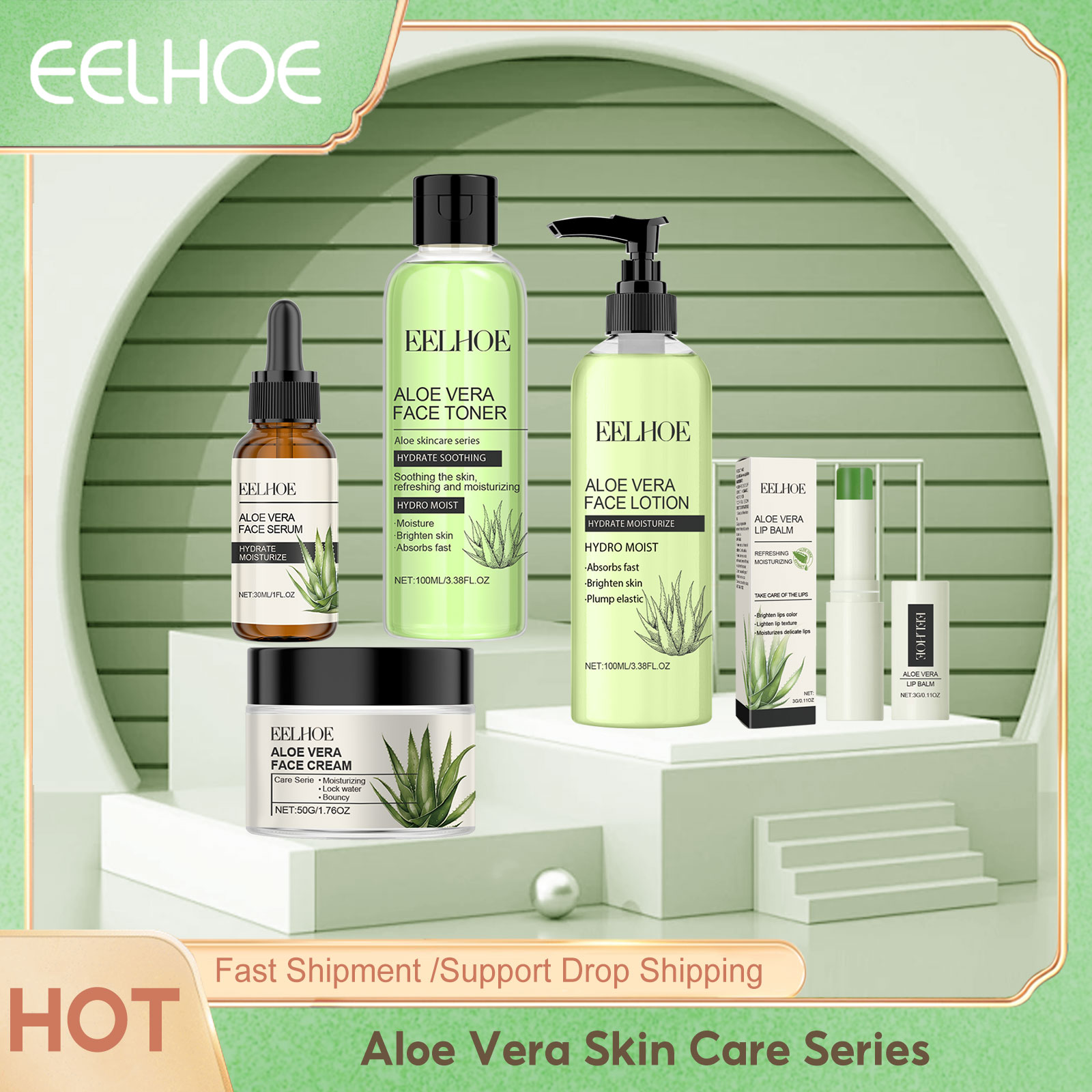 Luxury Skincare Set - Eelhoe Aloe Vera Serie per la